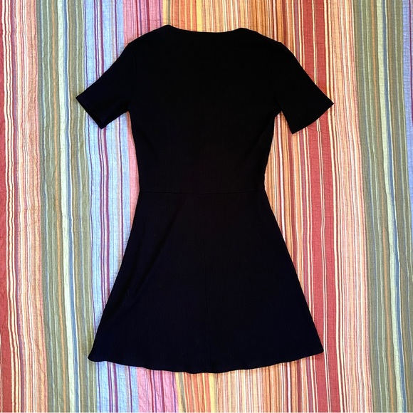 Reformation Cardinal Black Ribbed Knit Mini Dress - Picture 6 of 7